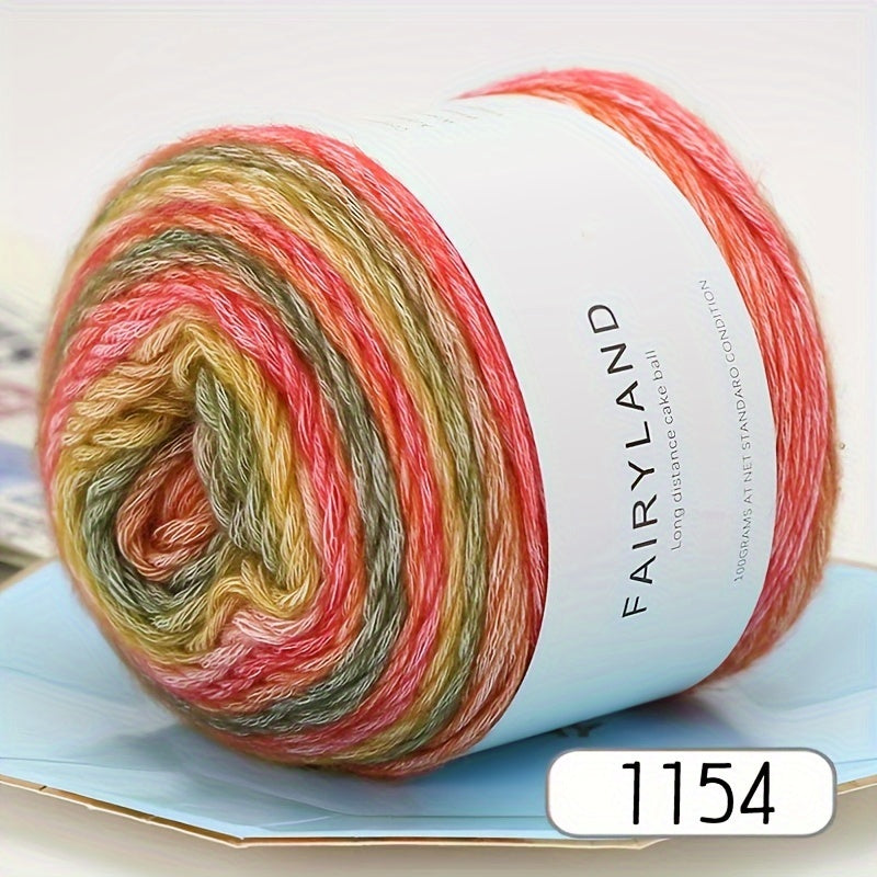 4pcs Gradient Cake Wool Rainbow Yarn Pack 400g Mother's Day Gift