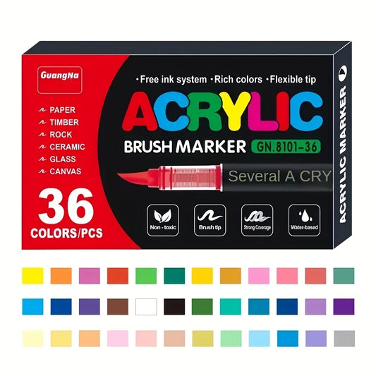 24/36/72/120/168 Colors Paint Markers Brush Tip for DIY Crafts