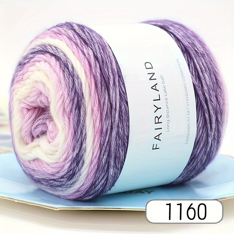 4pcs Gradient Cake Wool Rainbow Yarn Pack 400g Mother's Day Gift